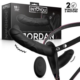 Jordan Arnés Dildo Doble con Vibración y Control Remoto de Intoyou Bdsm Line | VibraZon