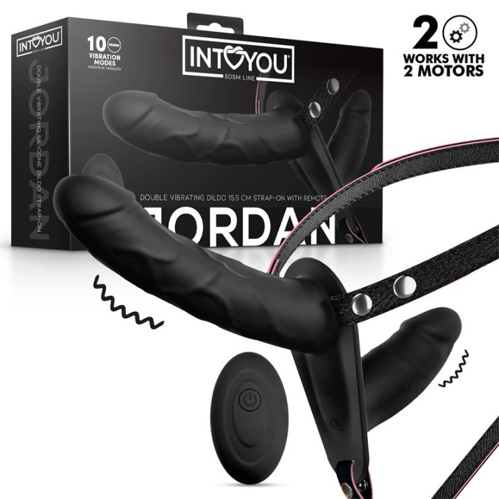 Jordan Arnés Dildo Doble con Vibración y Control Remoto de Intoyou Bdsm Line | VibraZon
