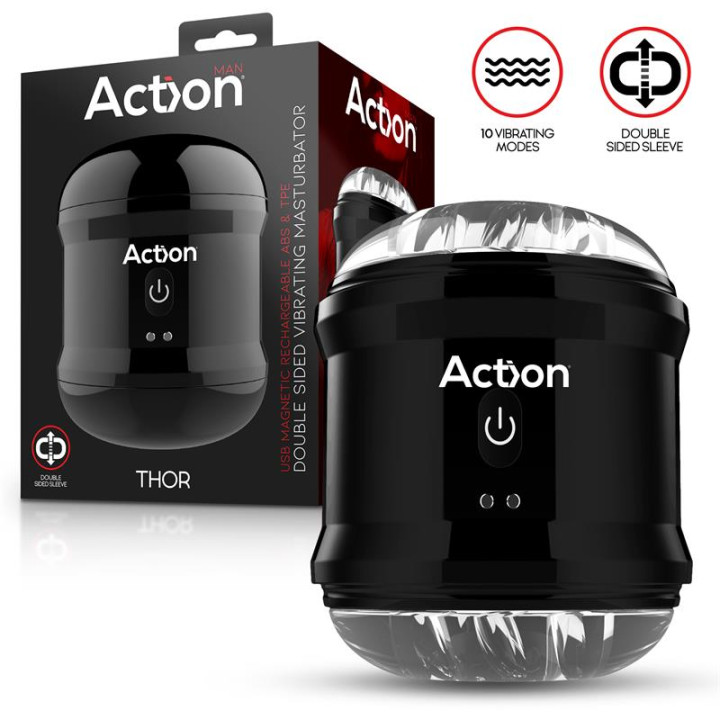 Thor Masturbador con Vibración Doble Orificio de Action | VibraZon