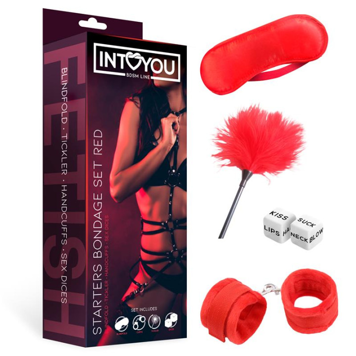 Set de Bondage para Principiantes Starters 4 Piezas Rojo de Intoyou Bdsm Line | VibraZon