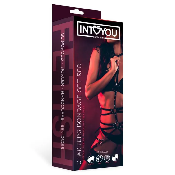 Set de Bondage para Principiantes Starters 4 Piezas Rojo de Intoyou Bdsm Line