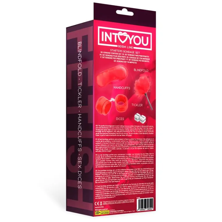 Set de Bondage para Principiantes Starters 4 Piezas Rojo de Intoyou Bdsm Line