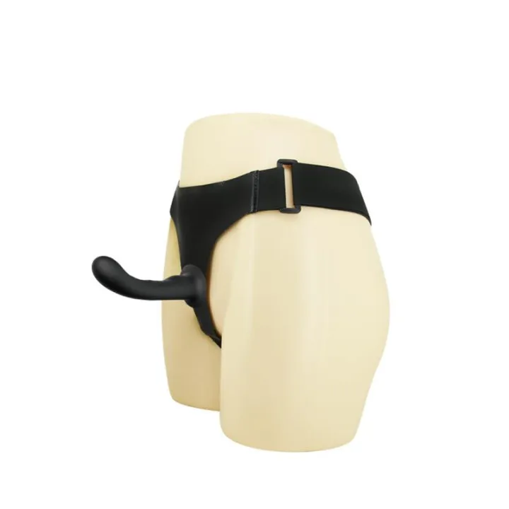 Arnés con Dildo de Silicona Negro de Baile