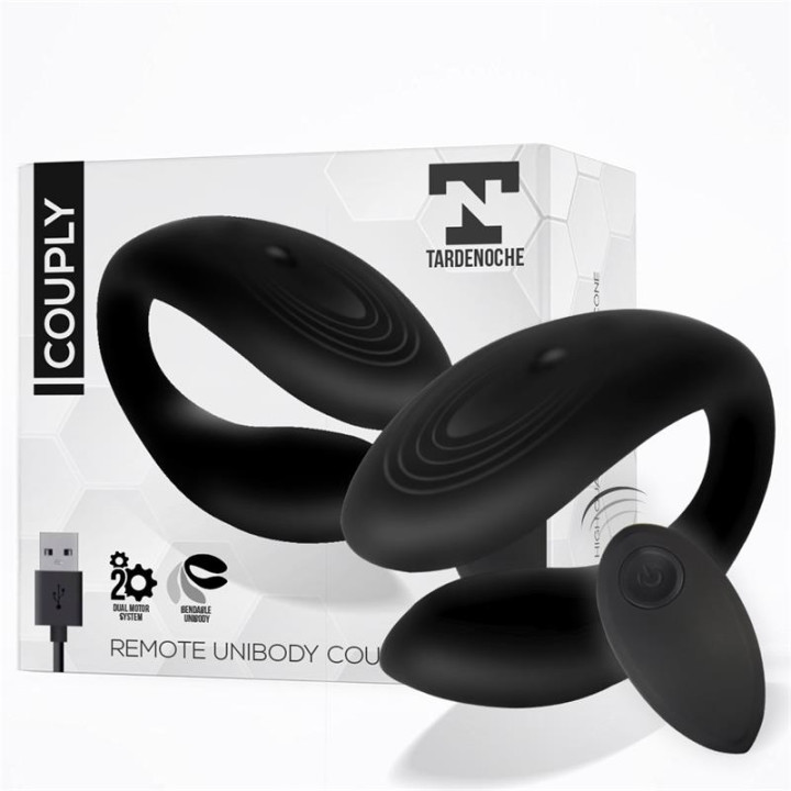 Couply Juguete para Parejas con Control Remoto USB Unibody Silicona Líquida de Tardenoche | VibraZon