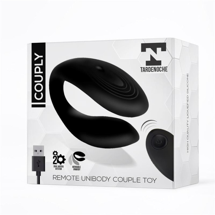 Couply Juguete para Parejas con Control Remoto USB Unibody Silicona Líquida de Tardenoche | VibraZon