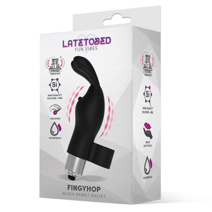 Fingyhop Bala Vibradora con Conejito Siicona Negro de Latetobed | VibraZon