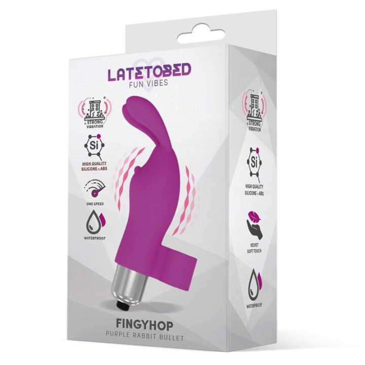 Fingyhop Bala Vibradora con Conejito Silicona Púrpura de Latetobed | VibraZon