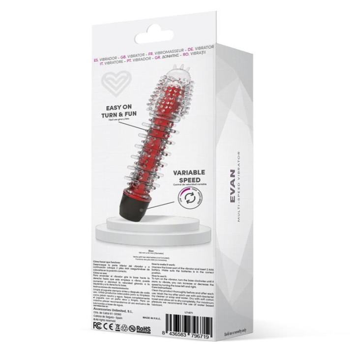 Evan Vibrador Multi Velocidad Rojo de Latetobed | VibraZon