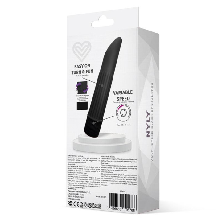Nyly Estimulador Multi-Velocidad Negro de Latetobed | VibraZon