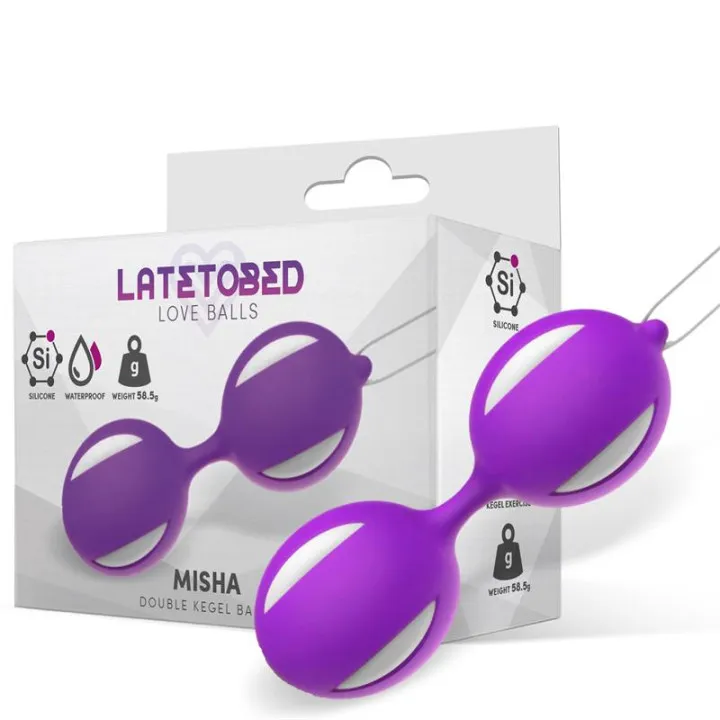 Misha Bola de Kegel Doble Silicona Púrpura de Latetobed