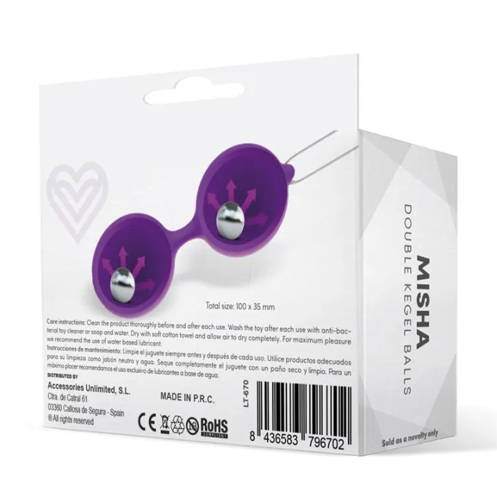 Misha Bola de Kegel Doble Silicona Púrpura de Latetobed