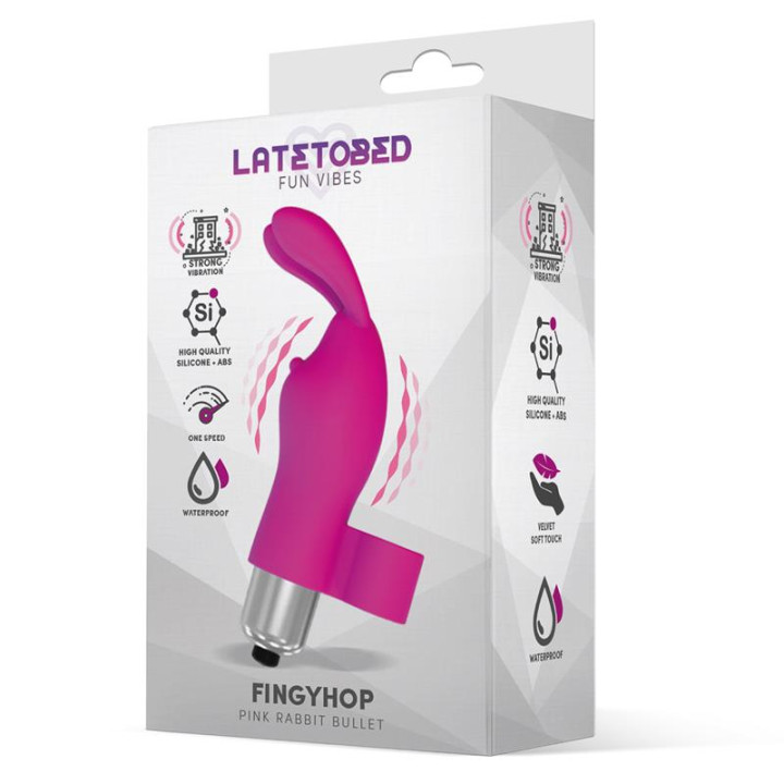 Fingyhop Bala Vibradora con Conejito Silicona Rosa de Latetobed | VibraZon