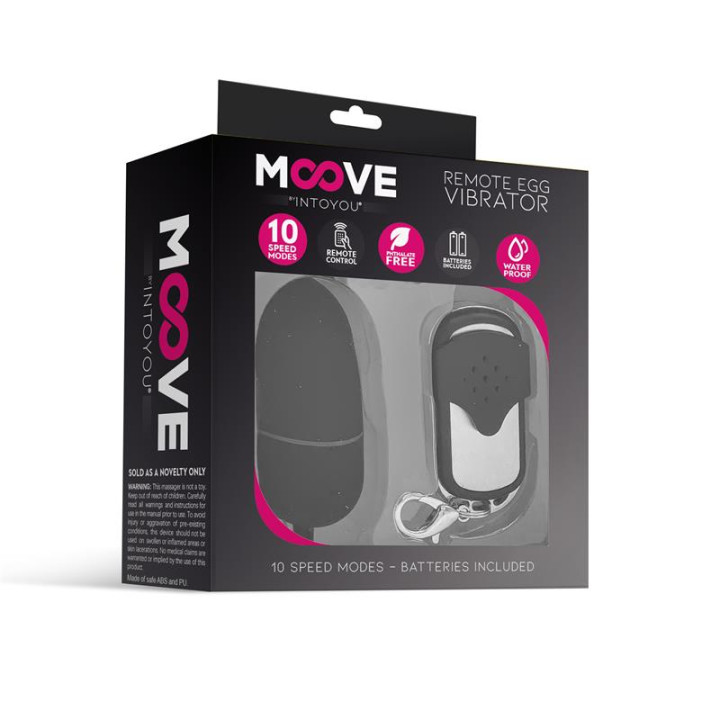 Huevo Vibrador con Control Remoto Tamaño Mediano Negro de Moove | VibraZon