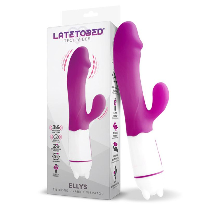 Ellys Vibrador USB 36 Funciones Silicona Púrpura de Latetobed | VibraZon