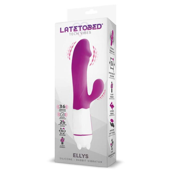 Ellys Vibrador USB 36 Funciones Silicona Púrpura de Latetobed | VibraZon
