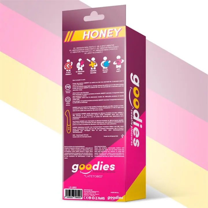 Honey Vibrador Punto G Silicona USB Fuchsia de Goodies