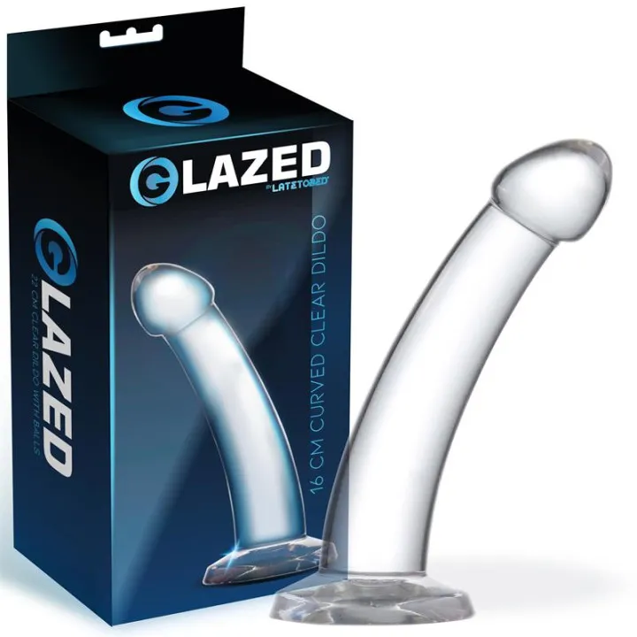Dildo Curvado Material Cristalino 16 cm de Glazed