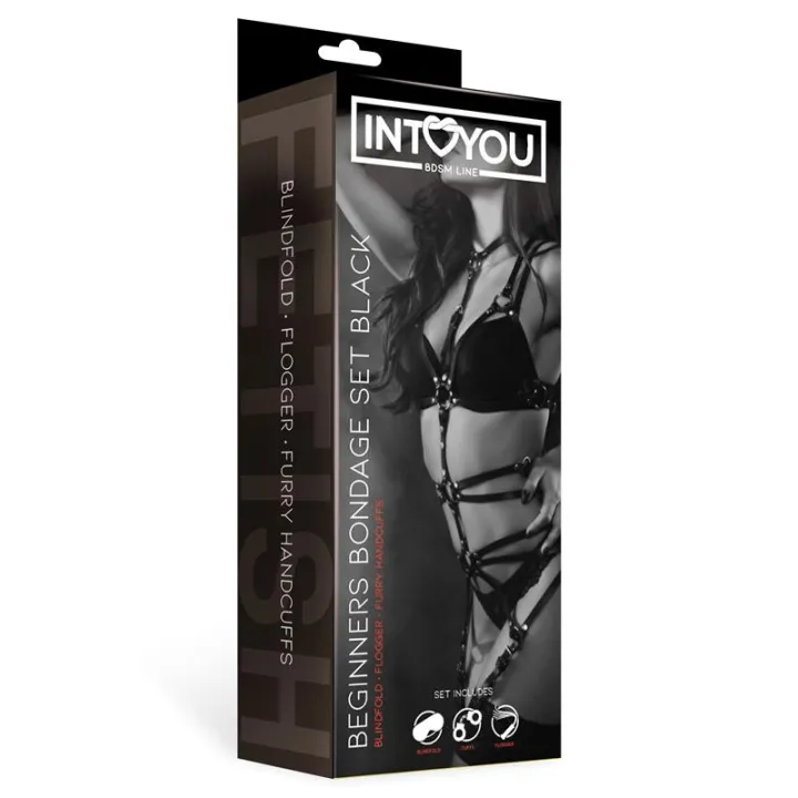 Set de Bondage para Principiantes Beginners 3 Piezas Negro de Intoyou Bdsm Line