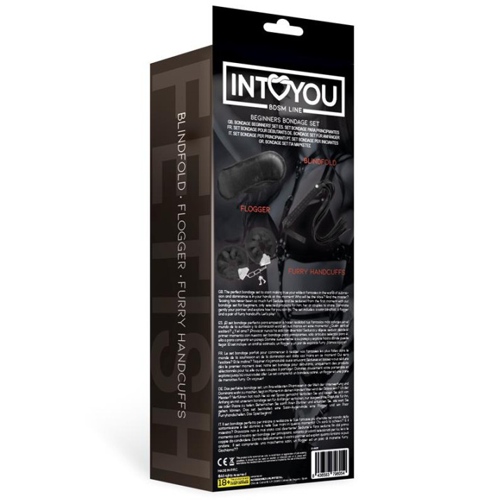 Set de Bondage para Principiantes Beginners 3 Piezas Negro de Intoyou Bdsm Line | VibraZon