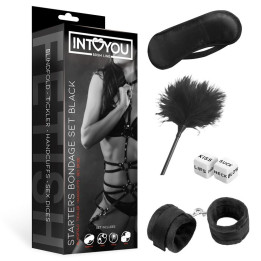 Set de Bondage para Principiantes Starters 4 Piezas Negro de Intoyou Bdsm Line | VibraZon