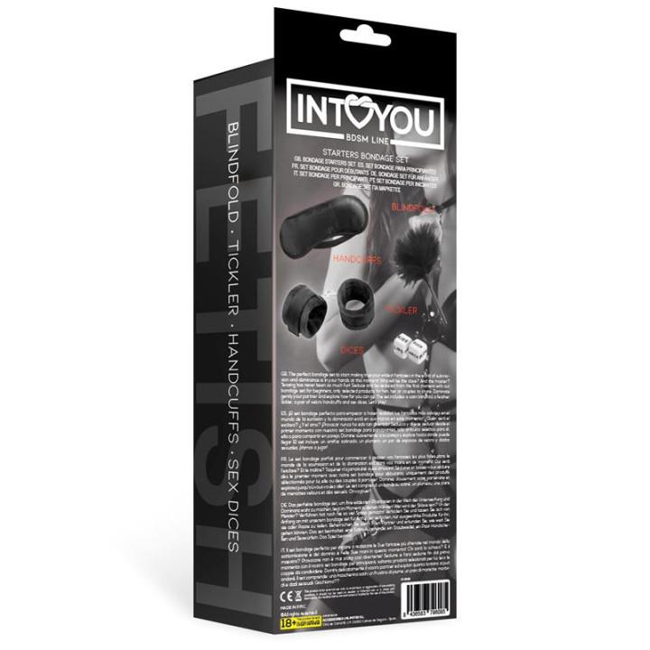 Set de Bondage para Principiantes Starters 4 Piezas Negro de Intoyou Bdsm Line | VibraZon
