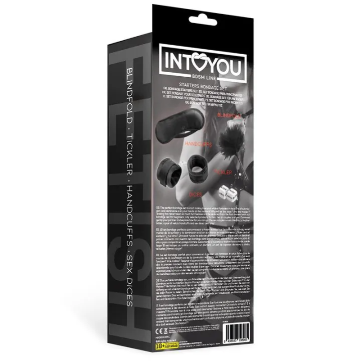 Set de Bondage para Principiantes Starters 4 Piezas Negro de Intoyou Bdsm Line