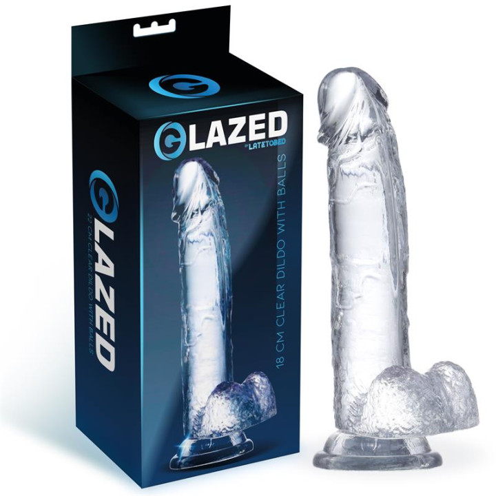 Dildo Realista con Testículos Material Cristalino 18 cm de Glazed | VibraZon