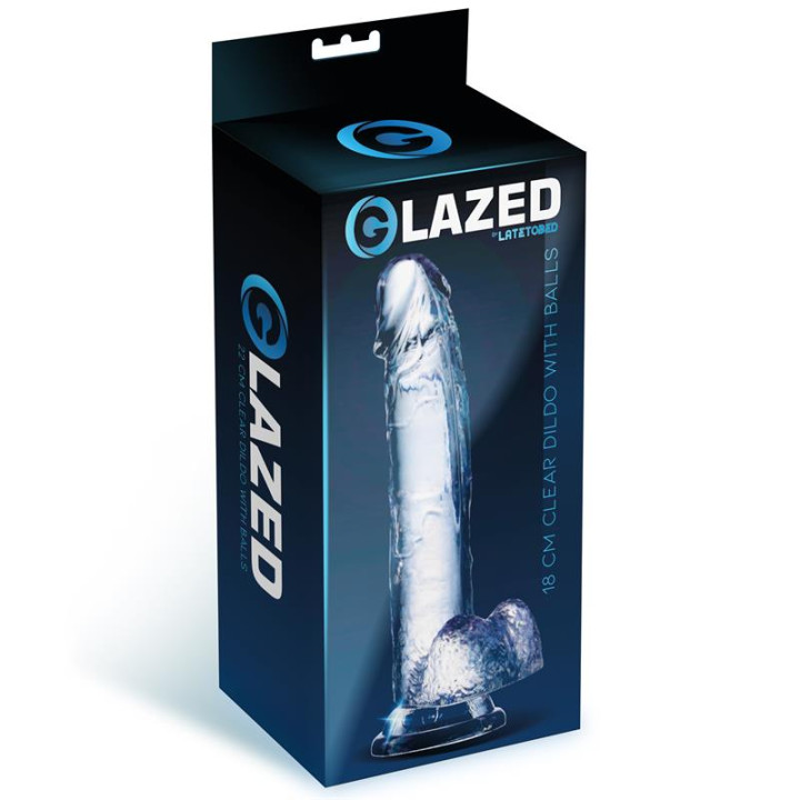 Dildo Realista con Testículos Material Cristalino 18 cm de Glazed | VibraZon