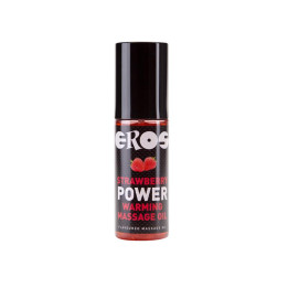 Aceite de Masaje Efecto Calor Fresa Power 100 ml de Eros | VibraZon