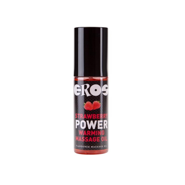 Aceite de Masaje Efecto Calor Fresa Power 100 ml de Eros | VibraZon