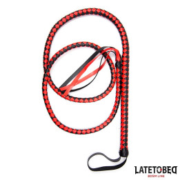 Látigo Largo Rojo y Negro 210cm de Latetobed Bdsm Line | VibraZon