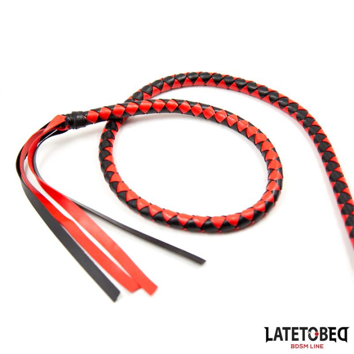 Látigo Largo Rojo y Negro 210cm de Latetobed Bdsm Line | VibraZon