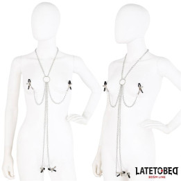 Pinzas para Pezones y Clitoris con Cadena de Latetobed Bdsm Line | VibraZon