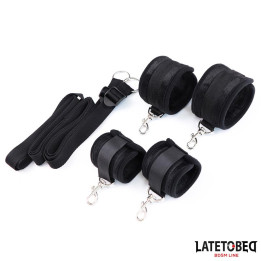 Restricciones de Cama Negro Ajustable de Latetobed Bdsm Line | VibraZon