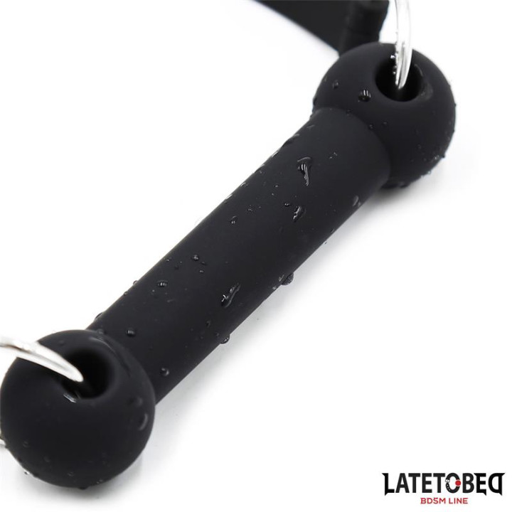 Mordaza Hueso Silicona Negro Ajustable de Latetobed Bdsm Line | VibraZon