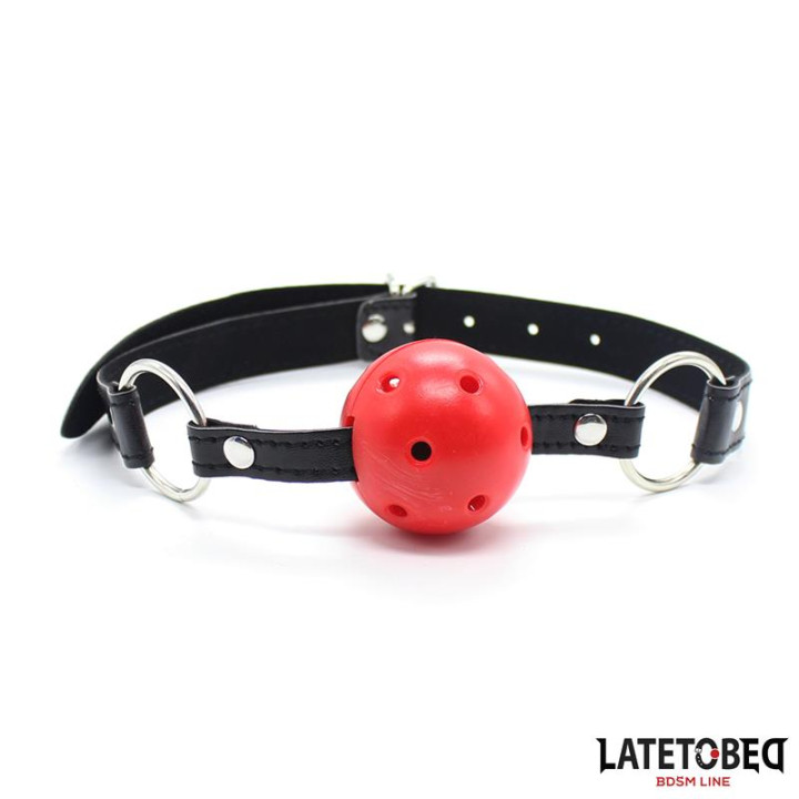 Mordaza Bola Hueca Dura Rojo de Latetobed Bdsm Line | VibraZon