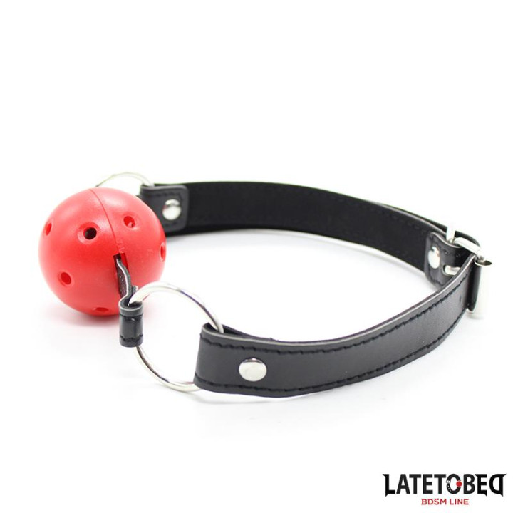 Mordaza Bola Hueca Dura Rojo de Latetobed Bdsm Line | VibraZon