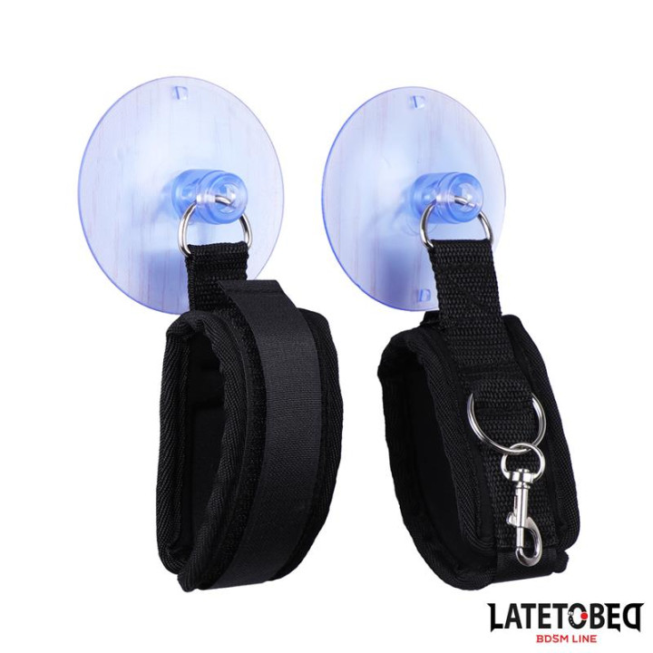 Esposas Muñecas Velcro con Ventosa Ajustable de Latetobed Bdsm Line | VibraZon