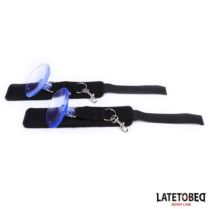 Esposas Muñecas Velcro con Ventosa Ajustable de Latetobed Bdsm Line | VibraZon