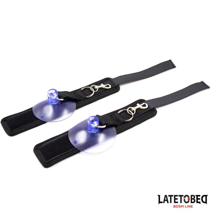 Esposas Muñecas Velcro con Ventosa Ajustable de Latetobed Bdsm Line | VibraZon