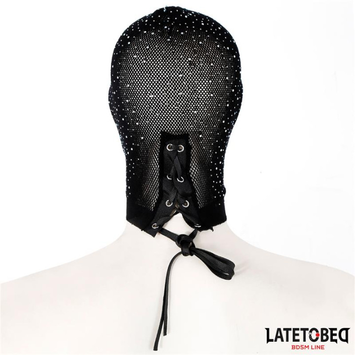 Máscara Rejilla con Brillantes y Lazo Ajustable de Latetobed Bdsm Line | VibraZon