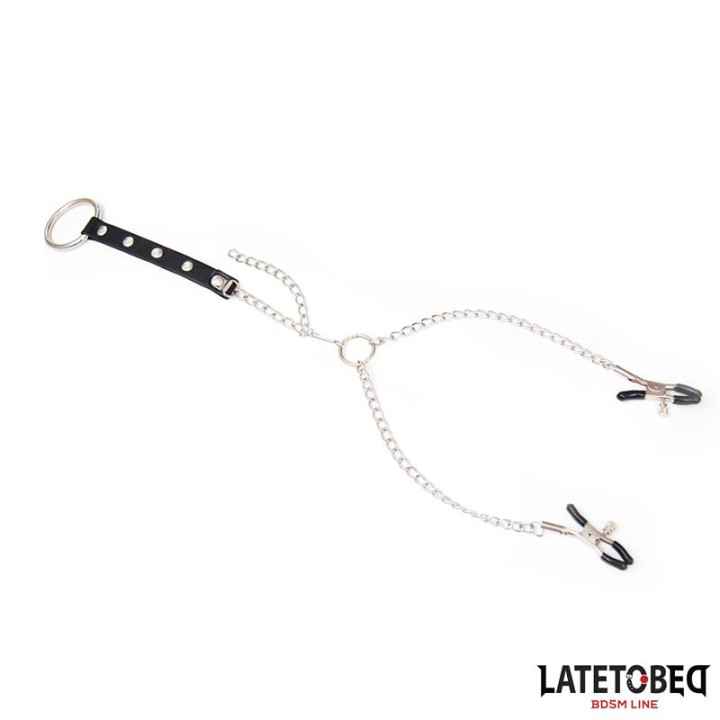 Pinzas Pezones con Anillo para Pene Talla Única de Latetobed Bdsm Line | VibraZon