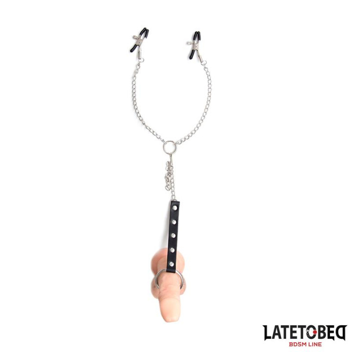 Pinzas Pezones con Anillo para Pene Talla Única de Latetobed Bdsm Line | VibraZon