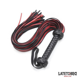 Flogger 65cm Negro y Rojo de Latetobed Bdsm Line | VibraZon