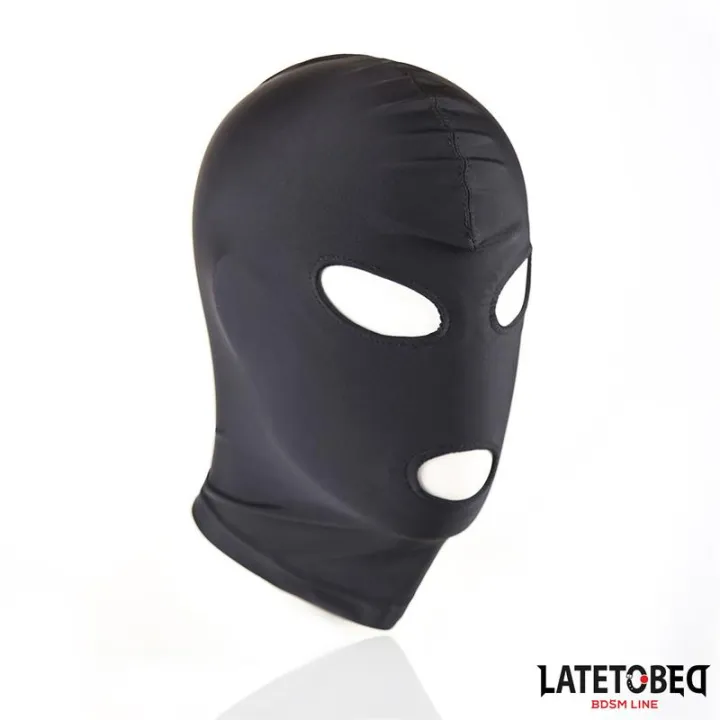 Máscara con Apertura Ojos y Boca Negra de Latetobed Bdsm Line