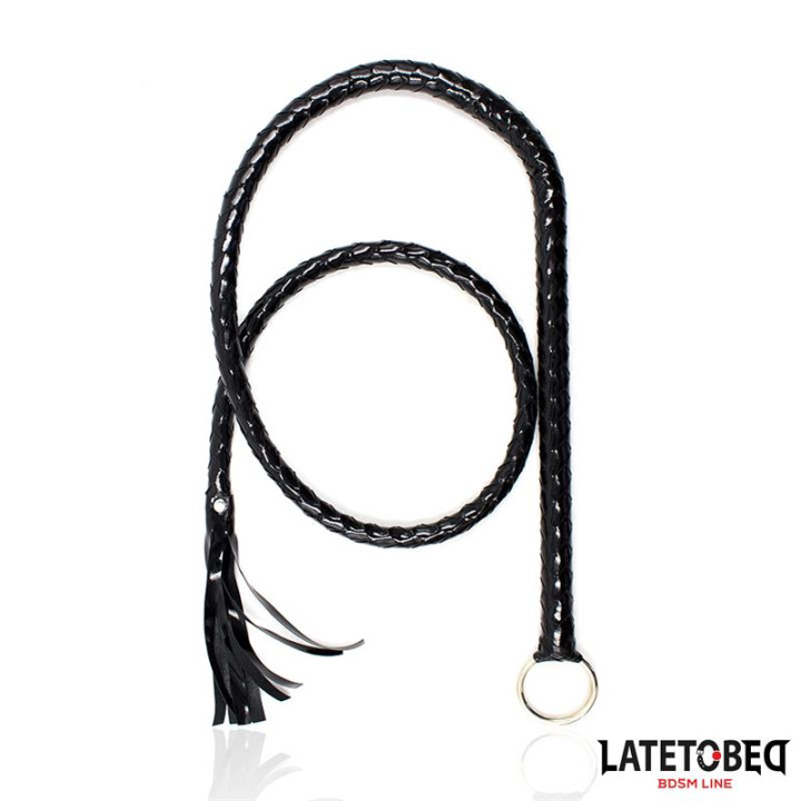 Látigo Negro Brillante 138cm de Latetobed Bdsm Line | VibraZon