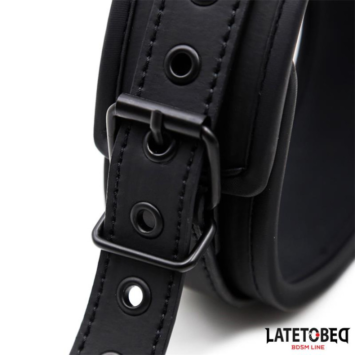 Set Collar y Correa Neopreno Negro de Latetobed Bdsm Line | VibraZon