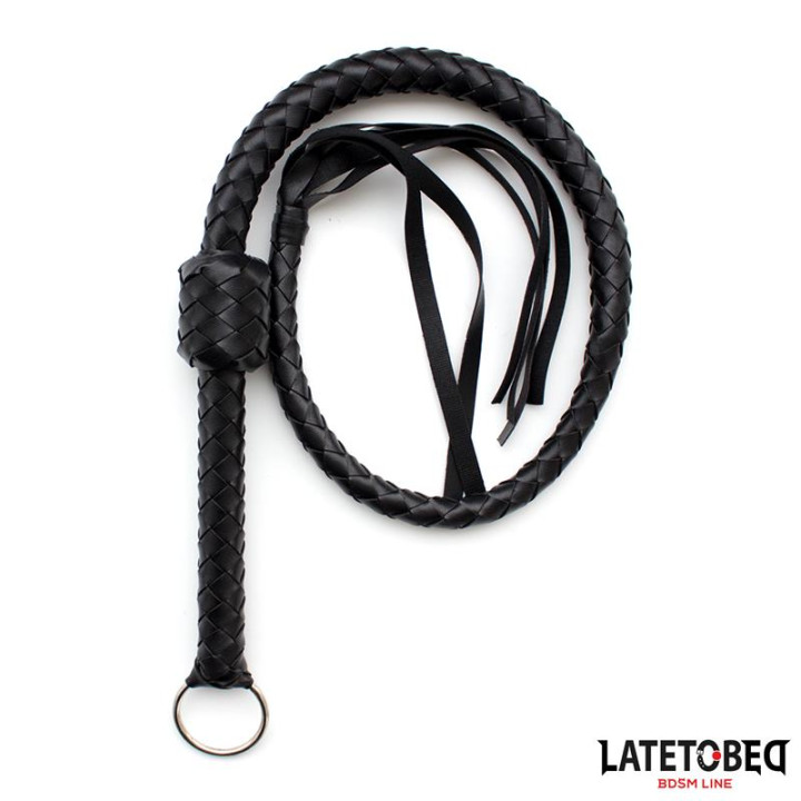 Látigo Trenzado Negro 116cm de Latetobed Bdsm Line | VibraZon