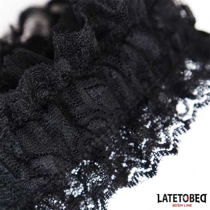 Esposas para Pies de Encaje Elástico Negro de Latetobed Bdsm Line | VibraZon