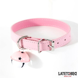 Collar con Cascabel Ajustable Rosa de Latetobed Bdsm Line | VibraZon